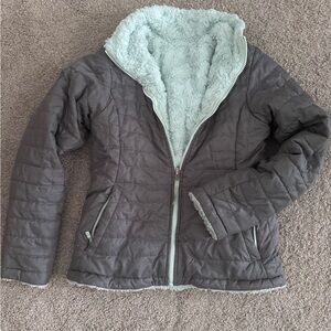 Gray Reversible Jacket with Fleece Lining